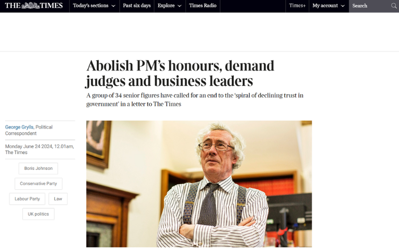 An article in The Times about the standards statement.